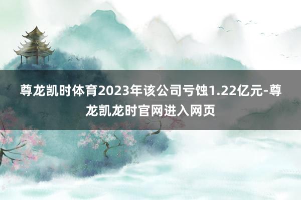尊龙凯时体育2023年该公司亏蚀1.22亿元-尊龙凯龙时官网进入网页