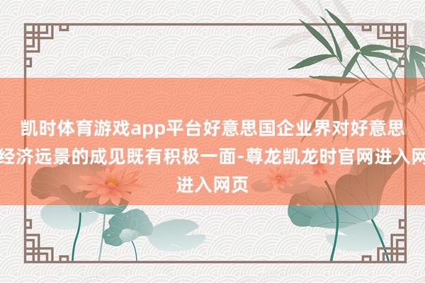 凯时体育游戏app平台好意思国企业界对好意思国经济远景的成见既有积极一面-尊龙凯龙时官网进入网页