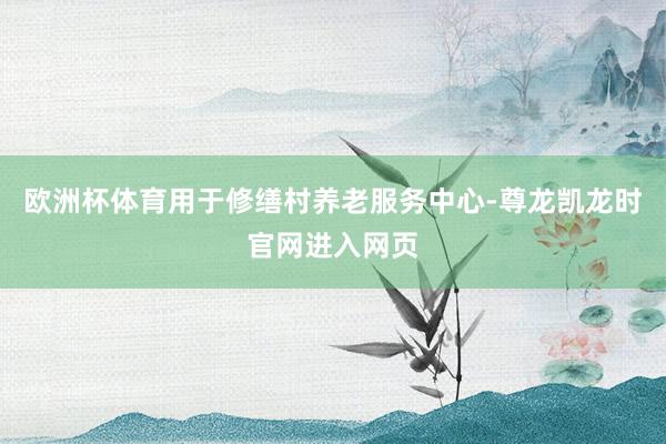 欧洲杯体育用于修缮村养老服务中心-尊龙凯龙时官网进入网页
