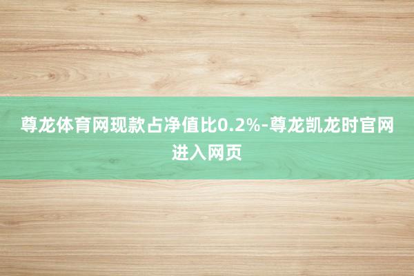 尊龙体育网现款占净值比0.2%-尊龙凯龙时官网进入网页