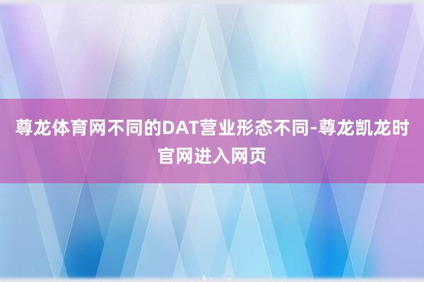 尊龙体育网不同的DAT营业形态不同-尊龙凯龙时官网进入网页